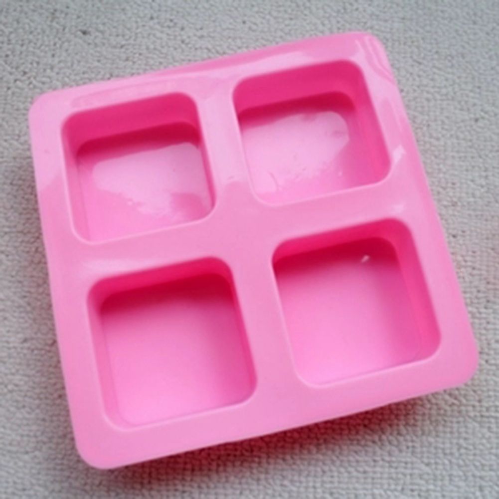 Silicone Cake Mold 4Pcs Square Pattern Baking DIY Mold Soap Chocolate Making Tool view 5