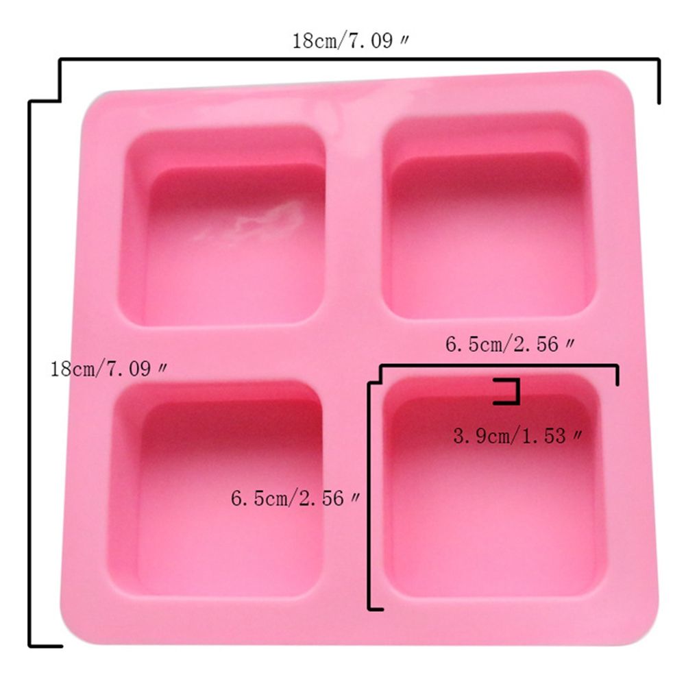 Silicone Cake Mold 4Pcs Square Pattern Baking DIY Mold Soap Chocolate Making Tool view 7