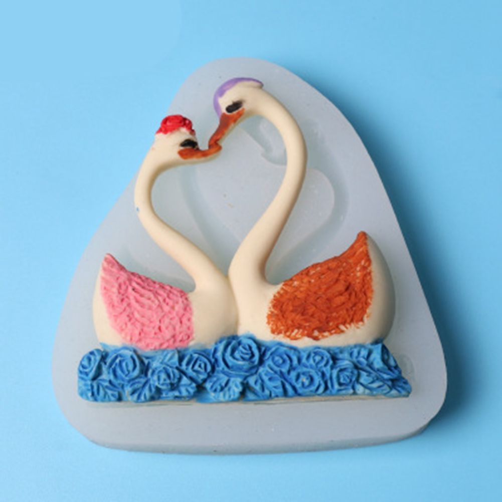 Silicone Cake Mold Sweet Couple Swan Pattern Desserts Chocolate Baking DIY view 2