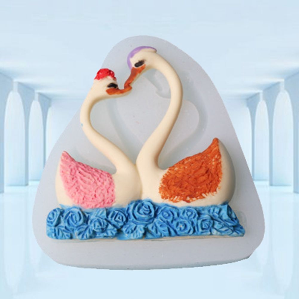 Silicone Cake Mold Sweet Couple Swan Pattern Desserts Chocolate Baking DIY view 6