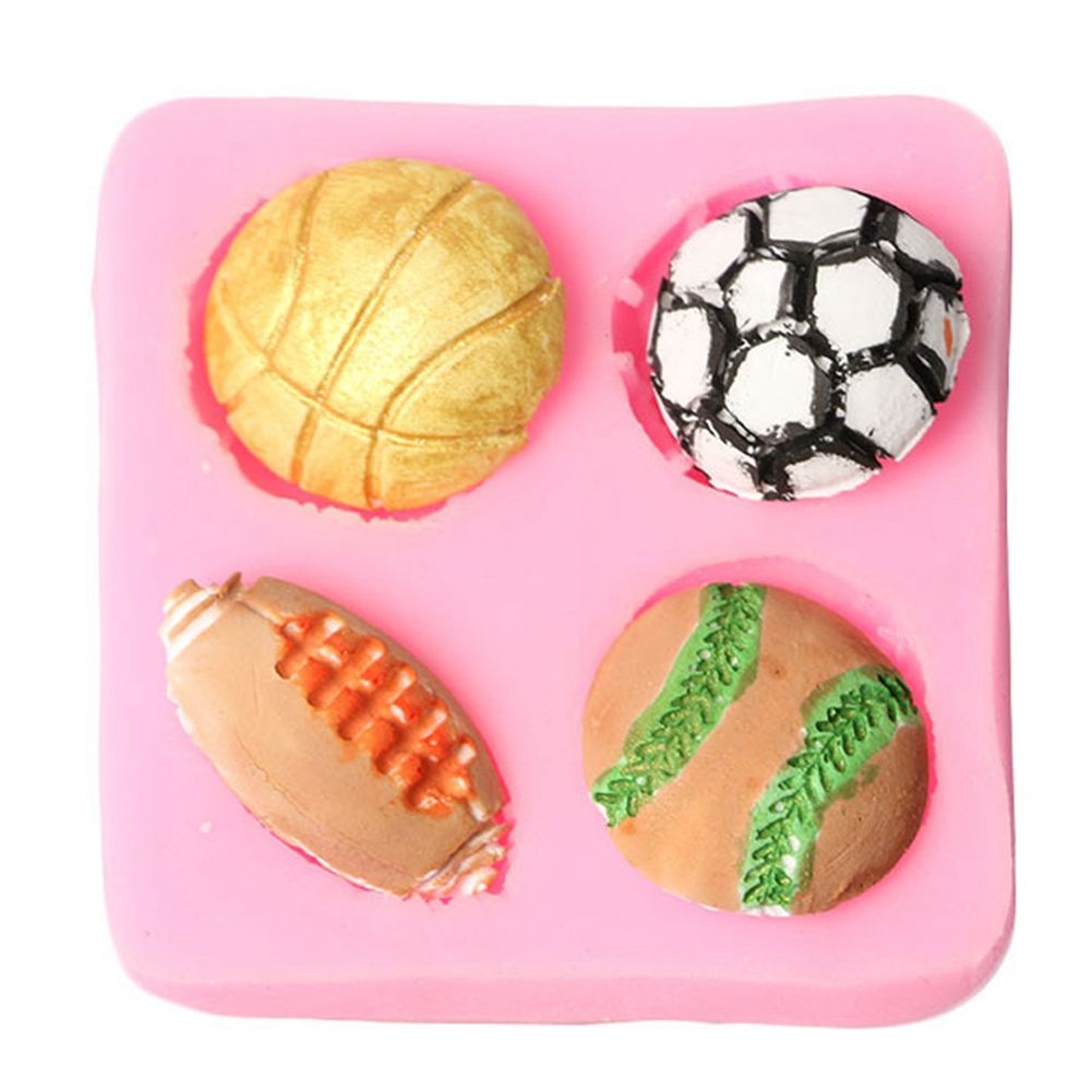 Silicone Cake Mold Football Baseball Sports Ball Pattern Chocolate Baking DIY