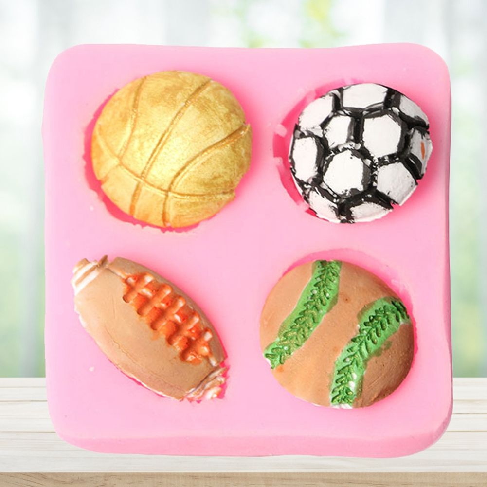 Silicone Cake Mold Football Baseball Sports Ball Pattern Chocolate Baking DIY view 6