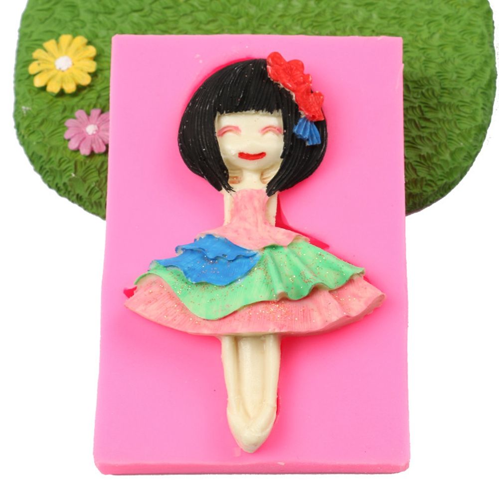 Silicone Cake Mold Ballet Dancing Girl Pattern Pudding Desserts Baking Mold view 2