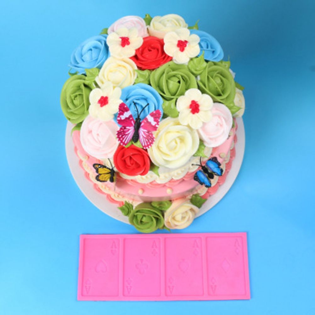 Poker Shape Cake Baking Cookie Chocolate Sugar Paste Food Silicone Mold Bakeware view 2