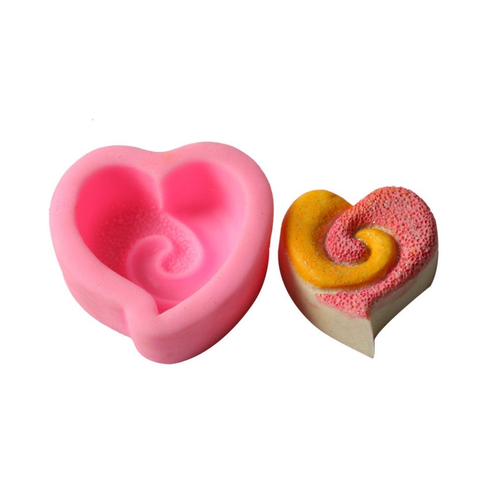Spiral Loving Heart Cake Baking Cookie Chocolate Sugar Paste Candle Soap view 3