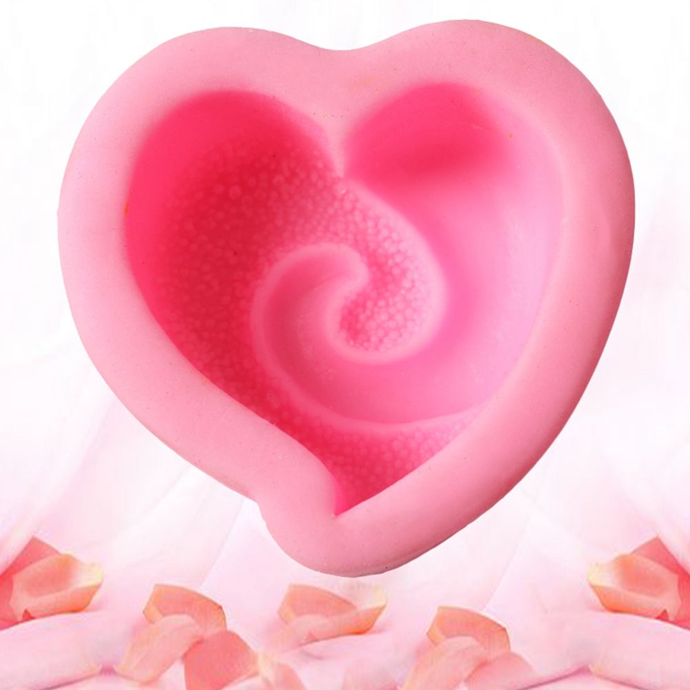 Spiral Loving Heart Cake Baking Cookie Chocolate Sugar Paste Candle Soap view 5