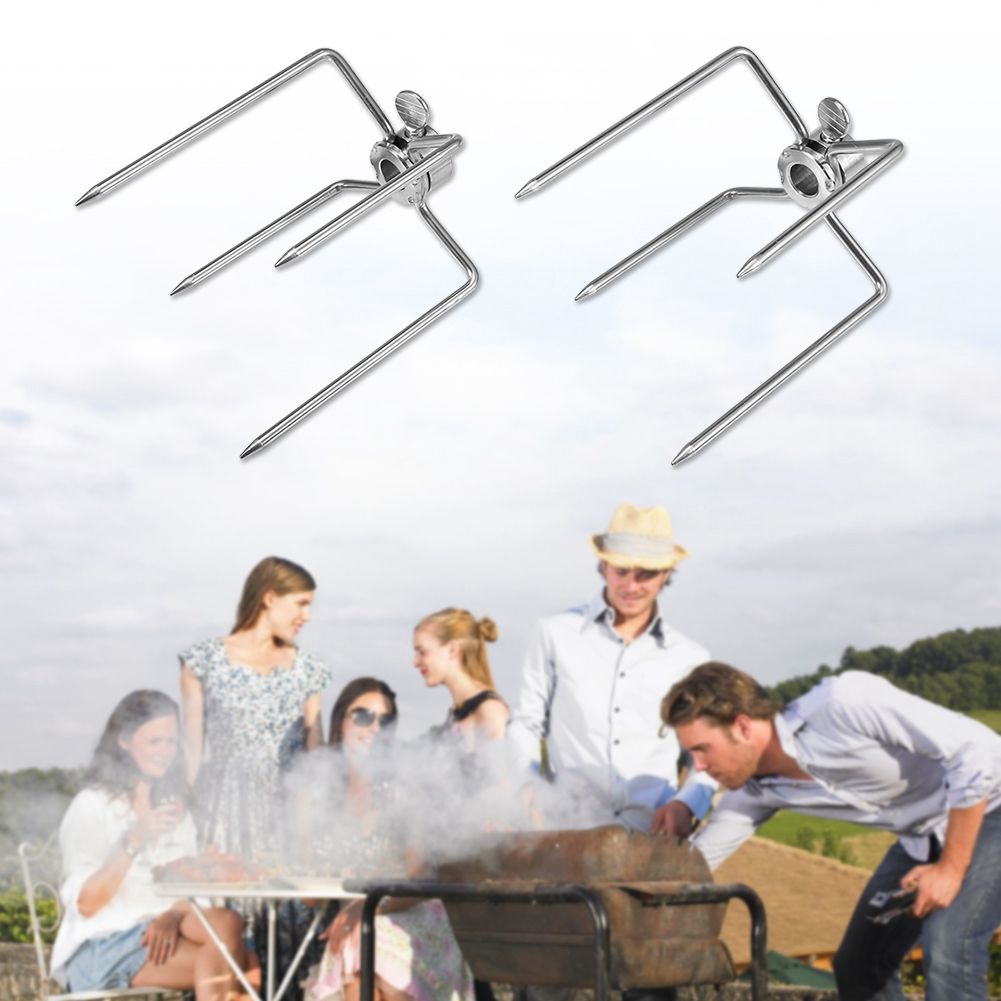 2PCS Multifunctional Stainless Steel BBQ Fork Grill Fork Roast Spit Barbecue Tool view 2