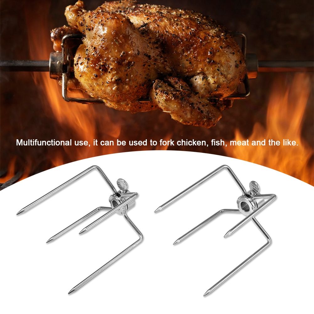 2PCS Multifunctional Stainless Steel BBQ Fork Grill Fork Roast Spit Barbecue Tool view 3