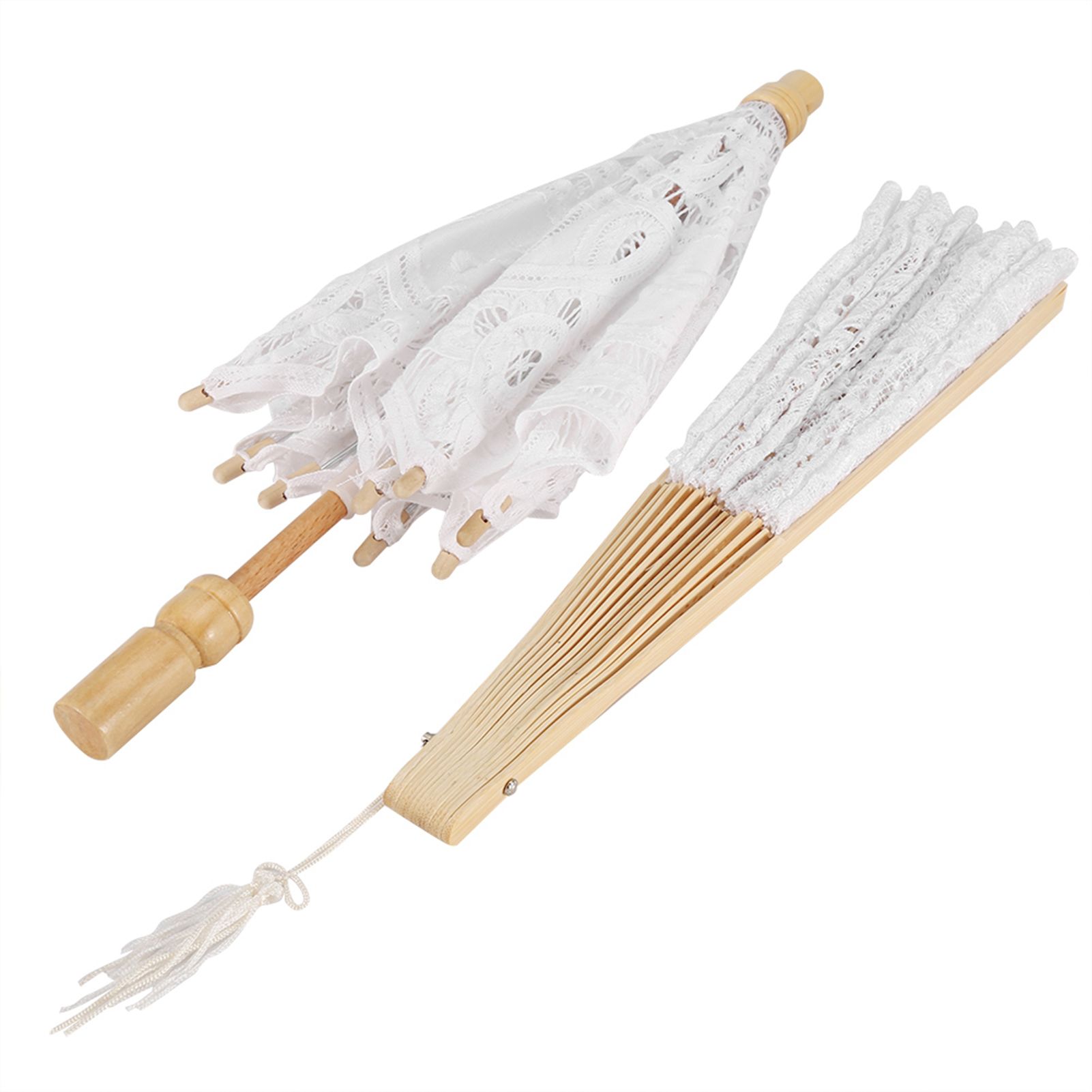 Lace Umbrella Fan Parasol for Lady Women Party Decor Dancing Photography Prop view 8