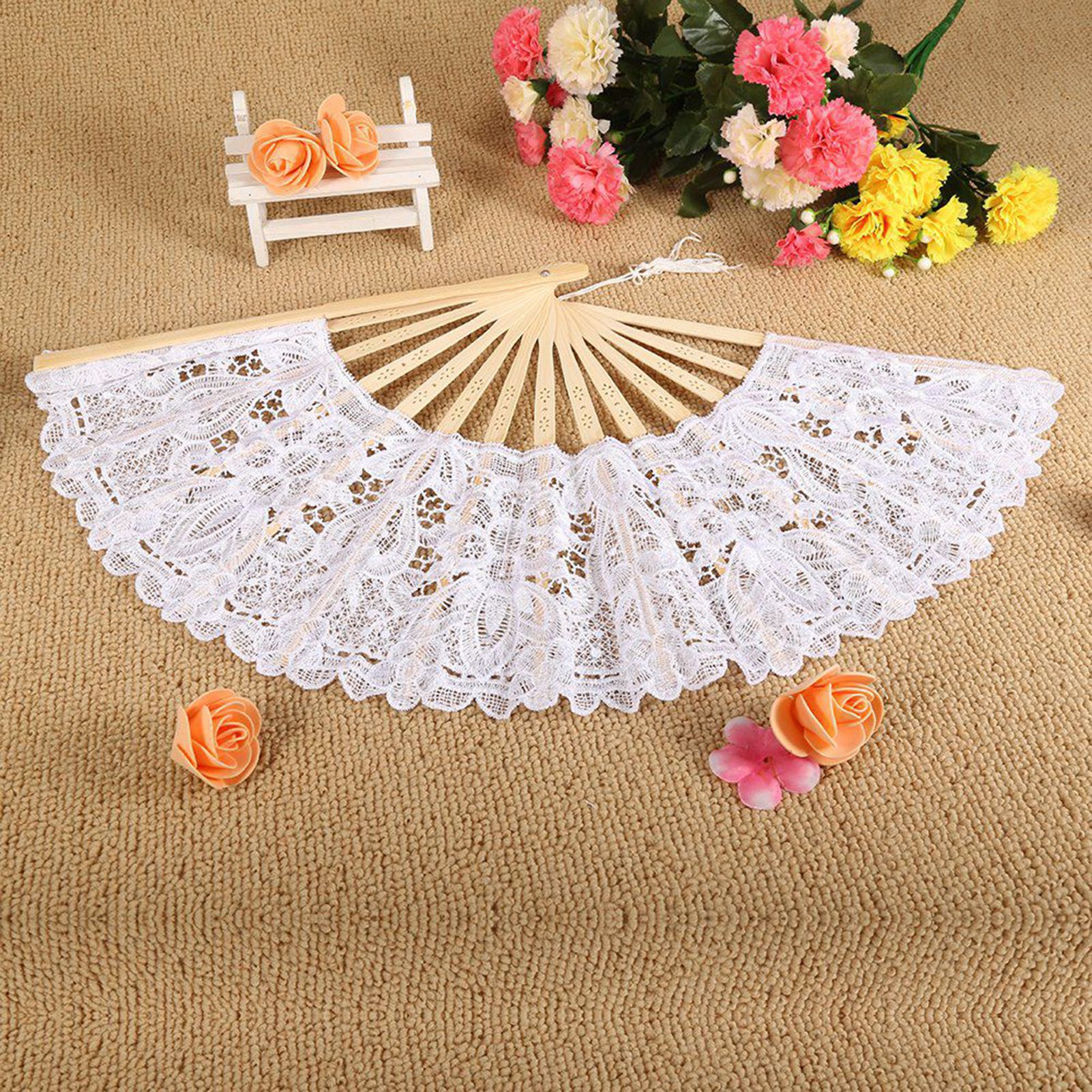 Lace Umbrella Fan Parasol for Lady Women Party Decor Dancing Photography Prop view 14