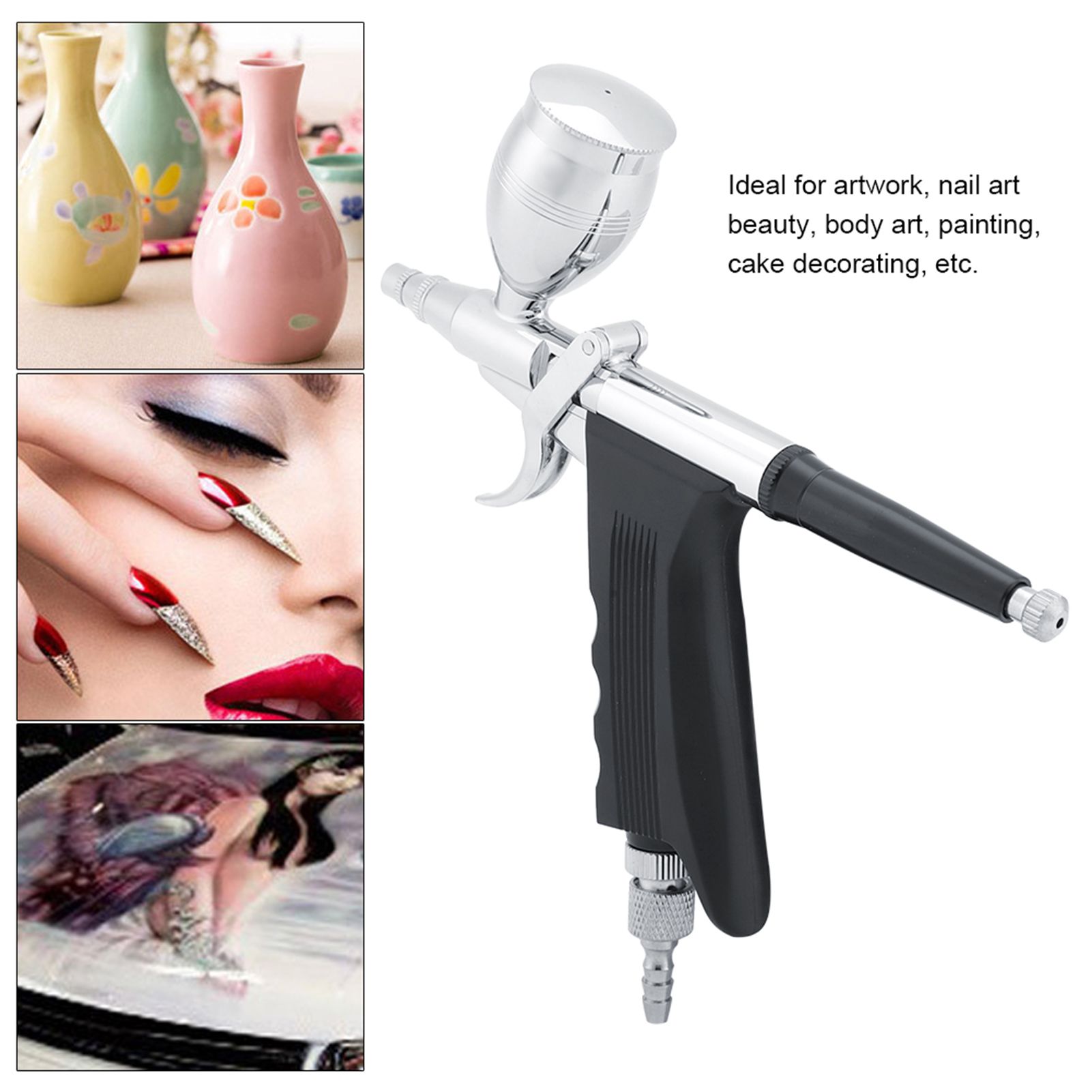 Dual Action Airbrush Compressor Kit Craft Cake Paint Art Spray Gun Set Tools view 8