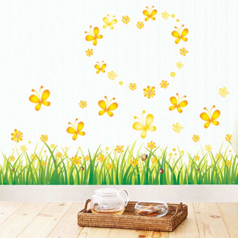 Beautiful Flower Bush Wall Decal Bedroom Living Room Background Sticker Home Deocr view 4