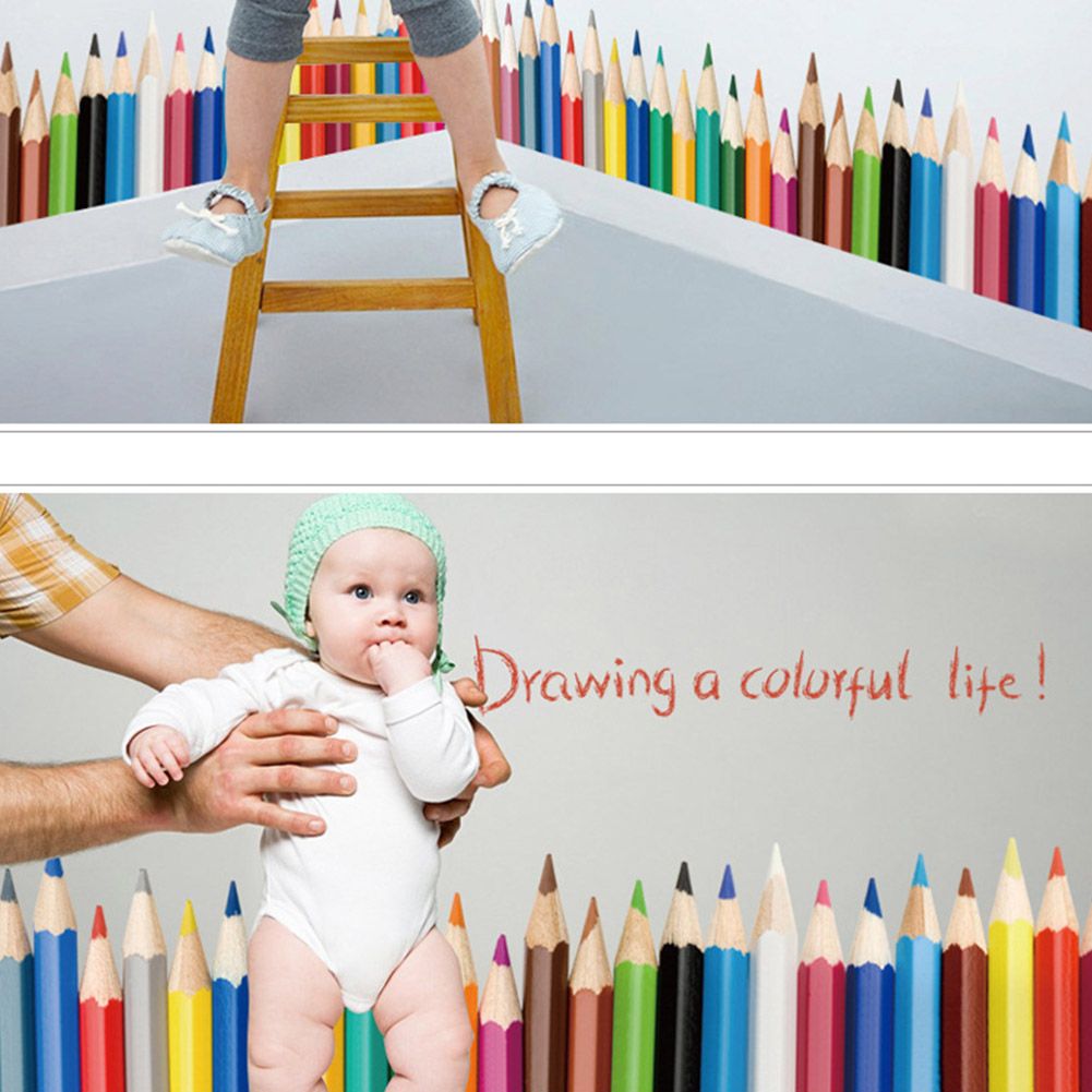 3D Stereo Colorful Pencil Wall Floor Stickers for Home Backdrop Business view 6