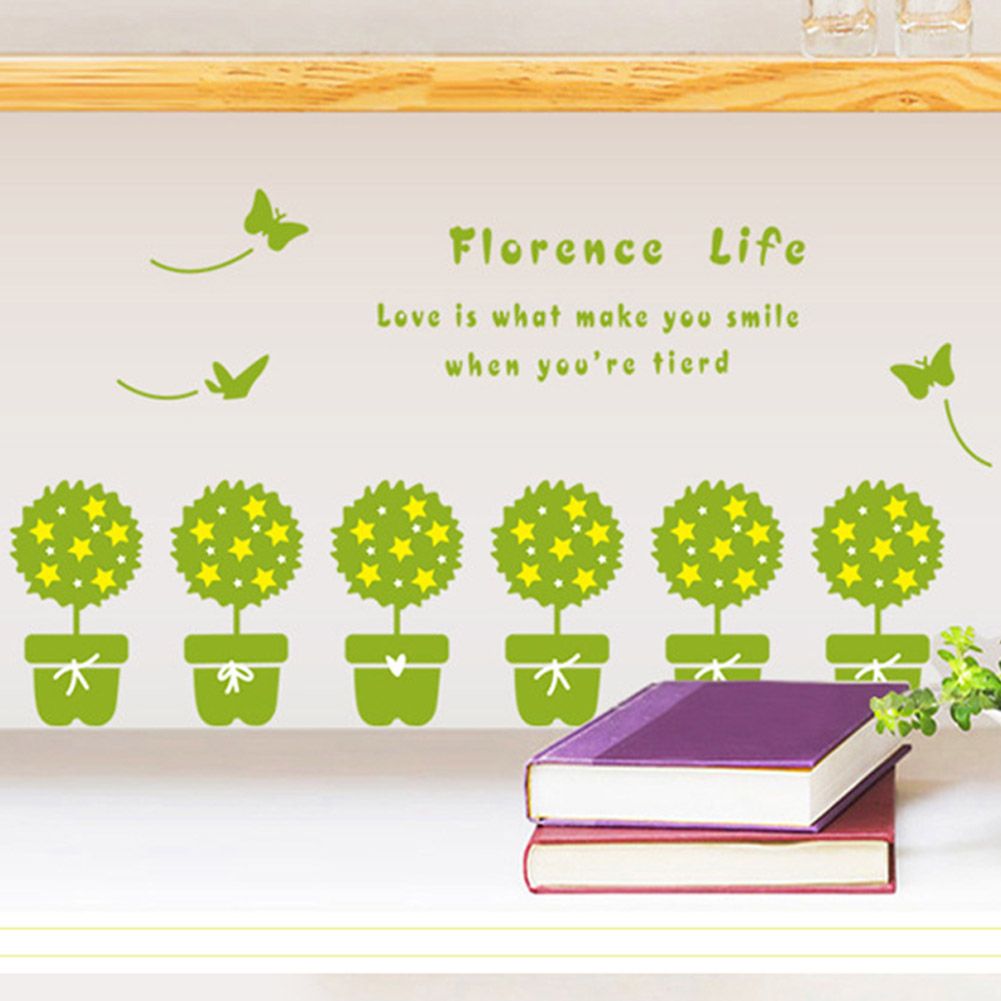 Potted Plant Self adhesive Removable Decorative Wall Sticker for Home Office Decor view 6