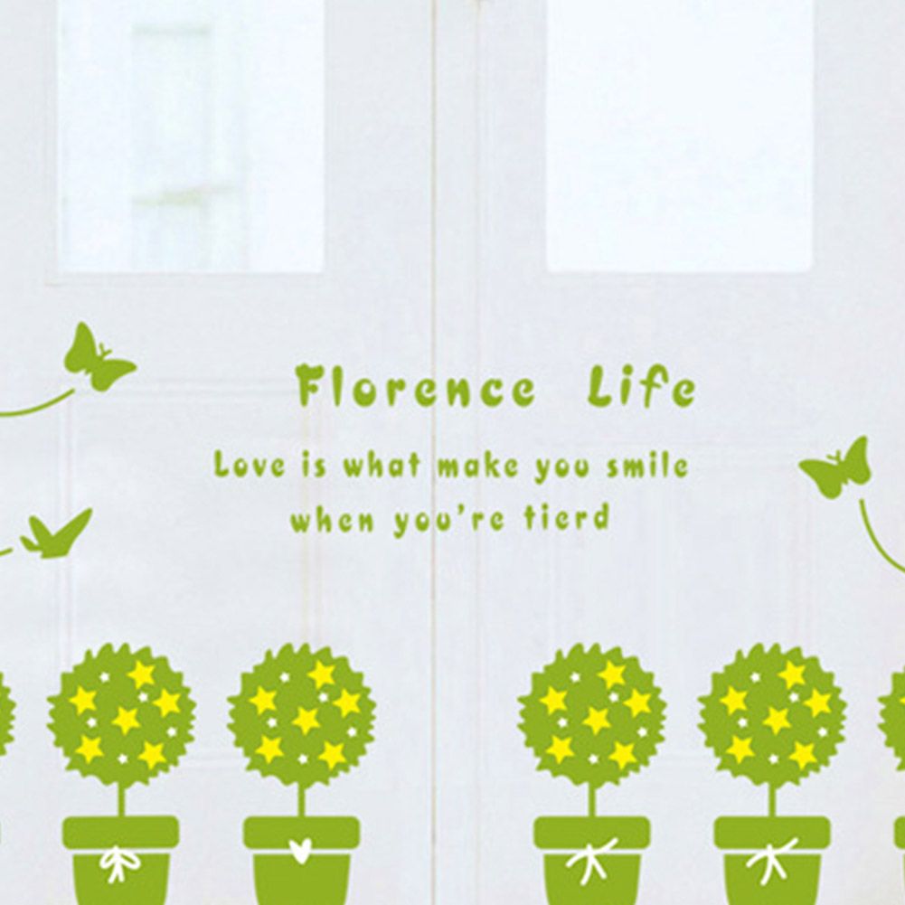Potted Plant Self adhesive Removable Decorative Wall Sticker for Home Office Decor view 8