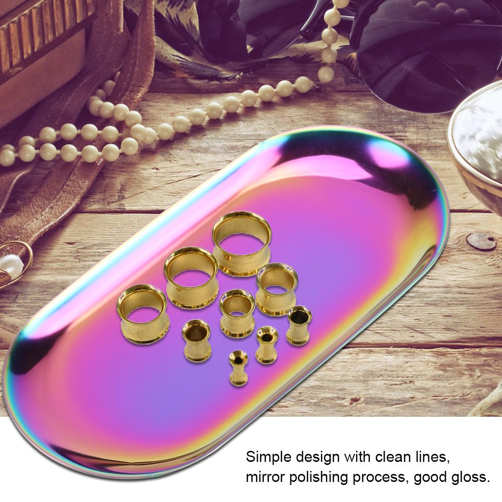 Nordic Style Stainless Storage Tray Cosmetics Jewelry Cake Plate for Office view 6