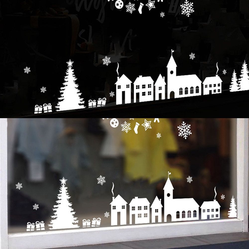 Christmas Element Pattern Snowflake Self adhesive Removable Decorative Sticker view 2
