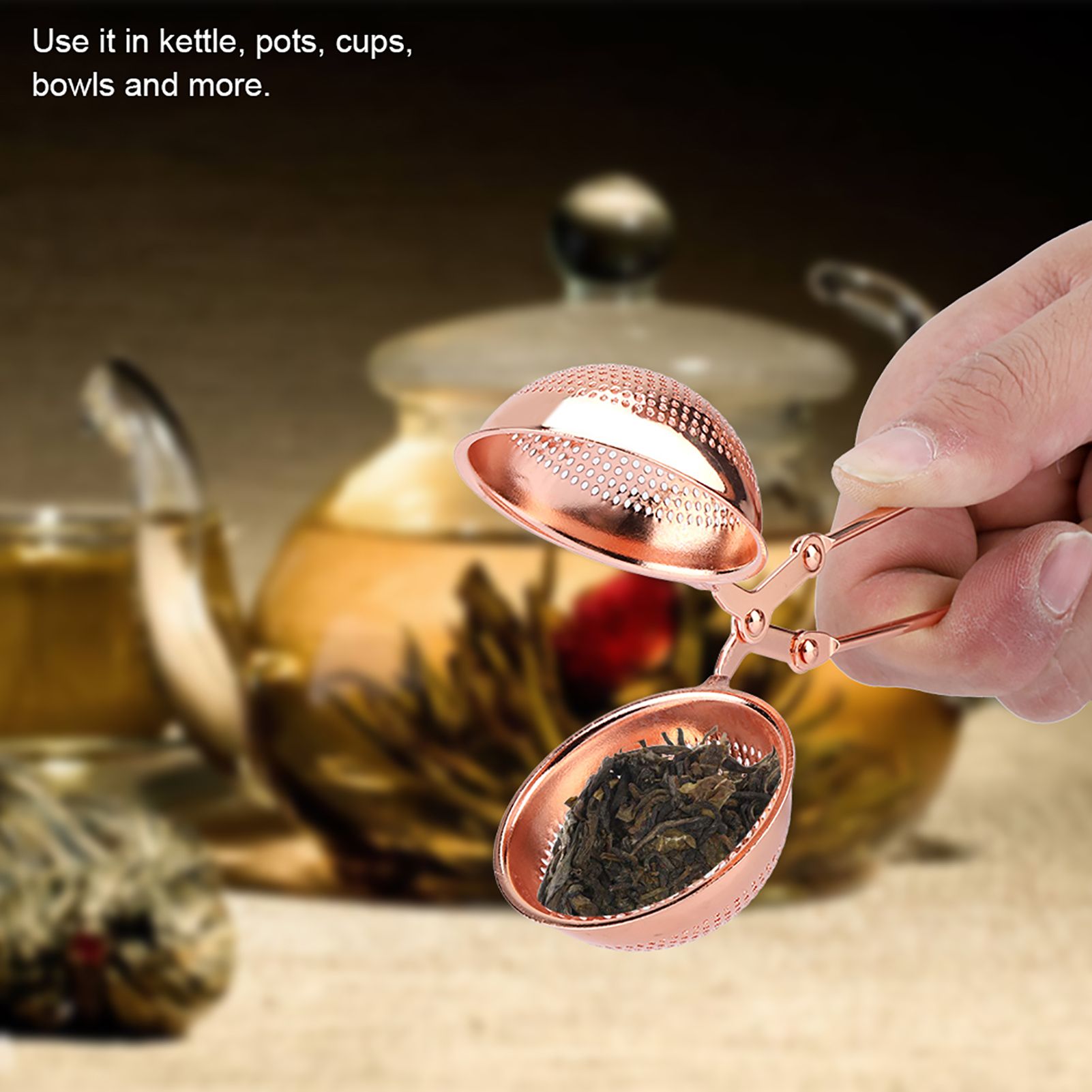 Portable Stainless Steel Tea Infuser Strainer Reusable Ball Shape Teapot Filter view 8