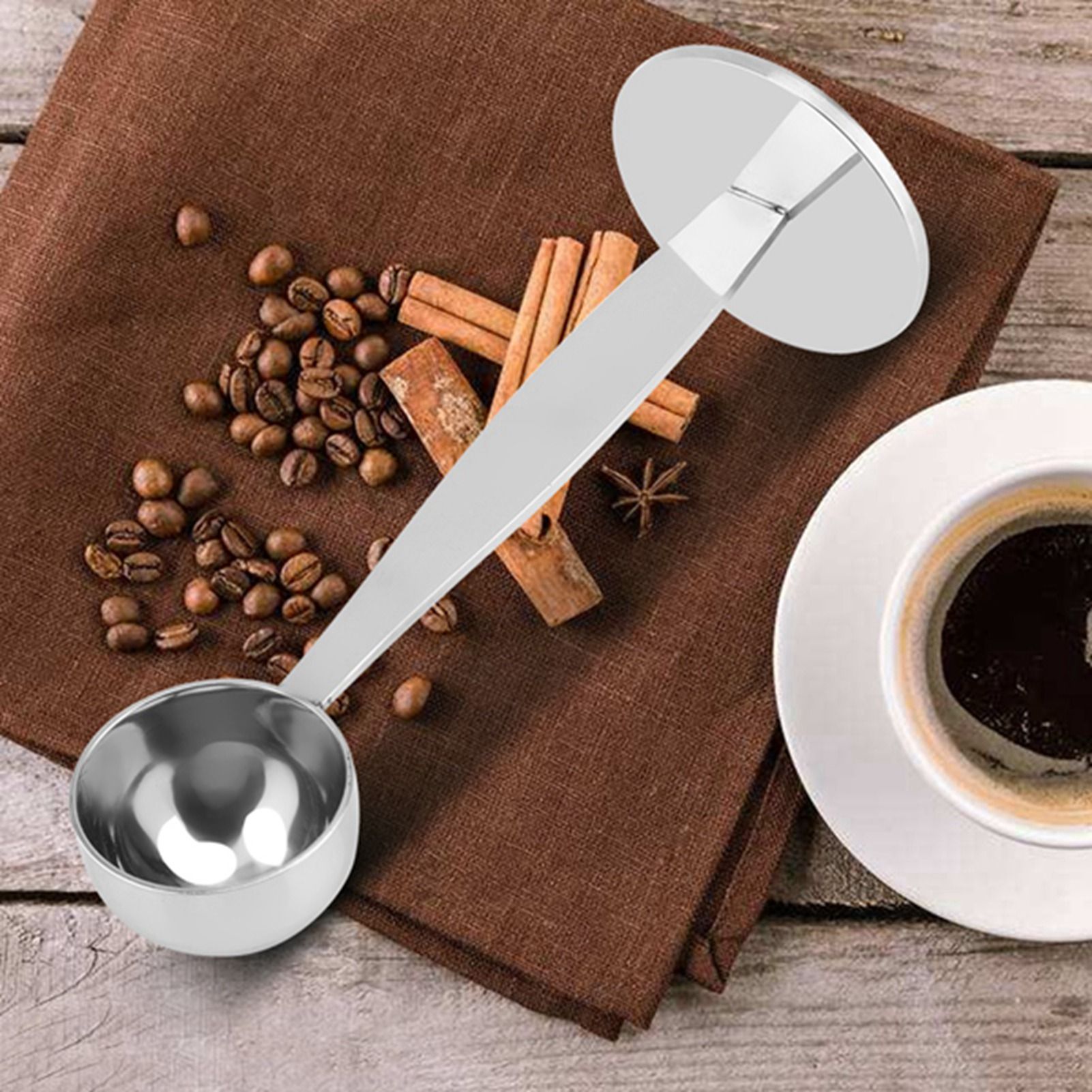 Dual purpose Stainless Steel Tamping Measuring Coffee Bean Powder Spoon Scoop view 15