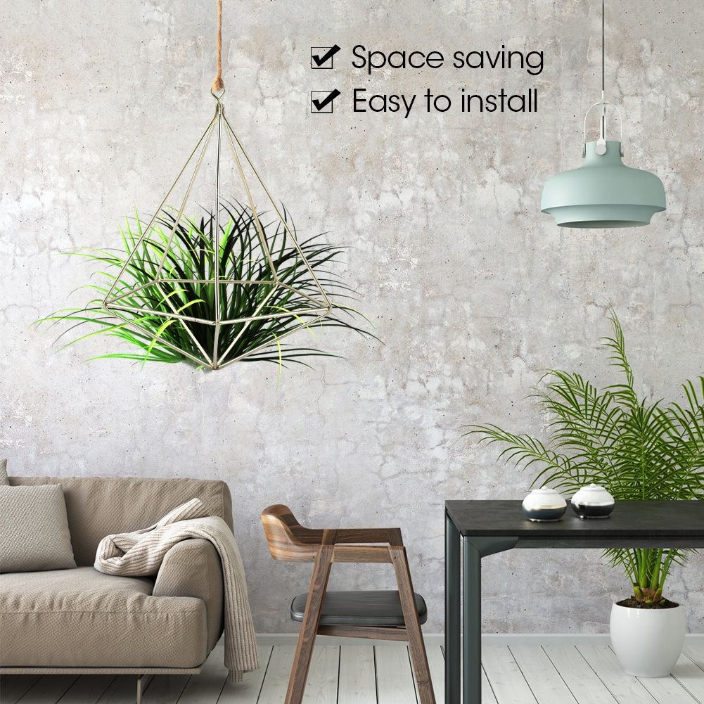 Freestanding Hanging Geometric Plant Stand Flower Hanger Moss Fern Plant Decor view 3