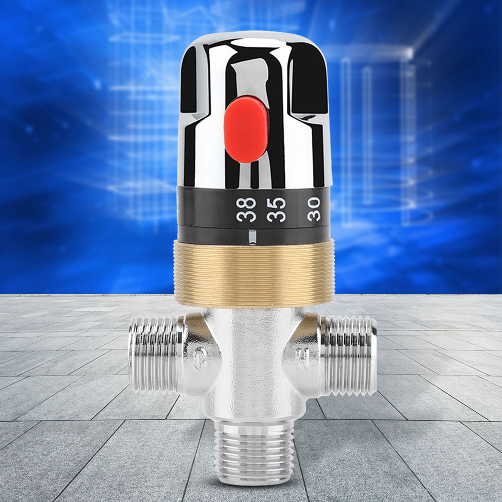 G1/2in Bathtub Thermostatic Mixing Valve Water Temperature Pipe Basin view 11