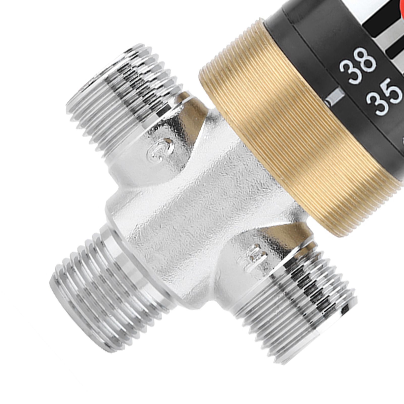 G1/2in Bathtub Thermostatic Mixing Valve Water Temperature Pipe Basin view 14