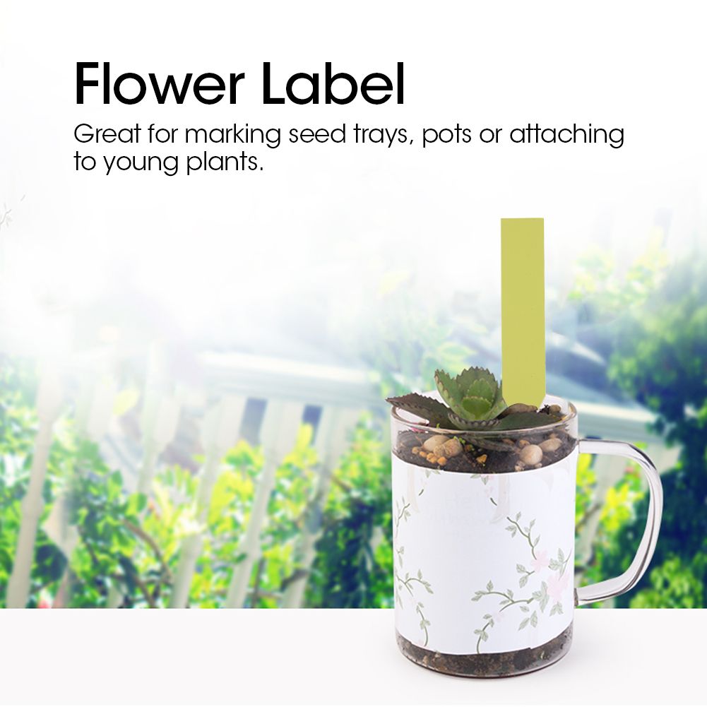 100 Pcs Plastic Plant Seed Labels Pot Marker Nursery Garden Stake Tags Yellow view 2