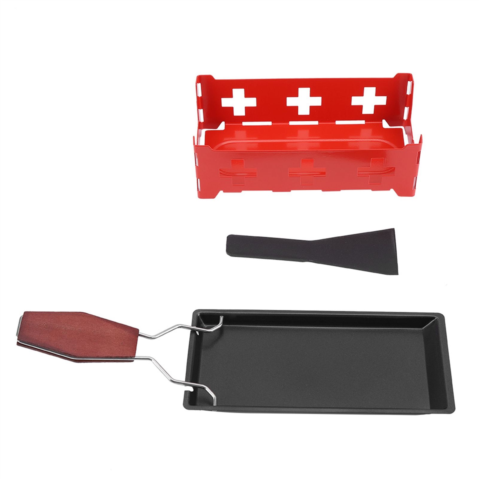 Portable NOn Stick Cheese Raclette Rotaster Baking Tray Stove Set Home Kitchen