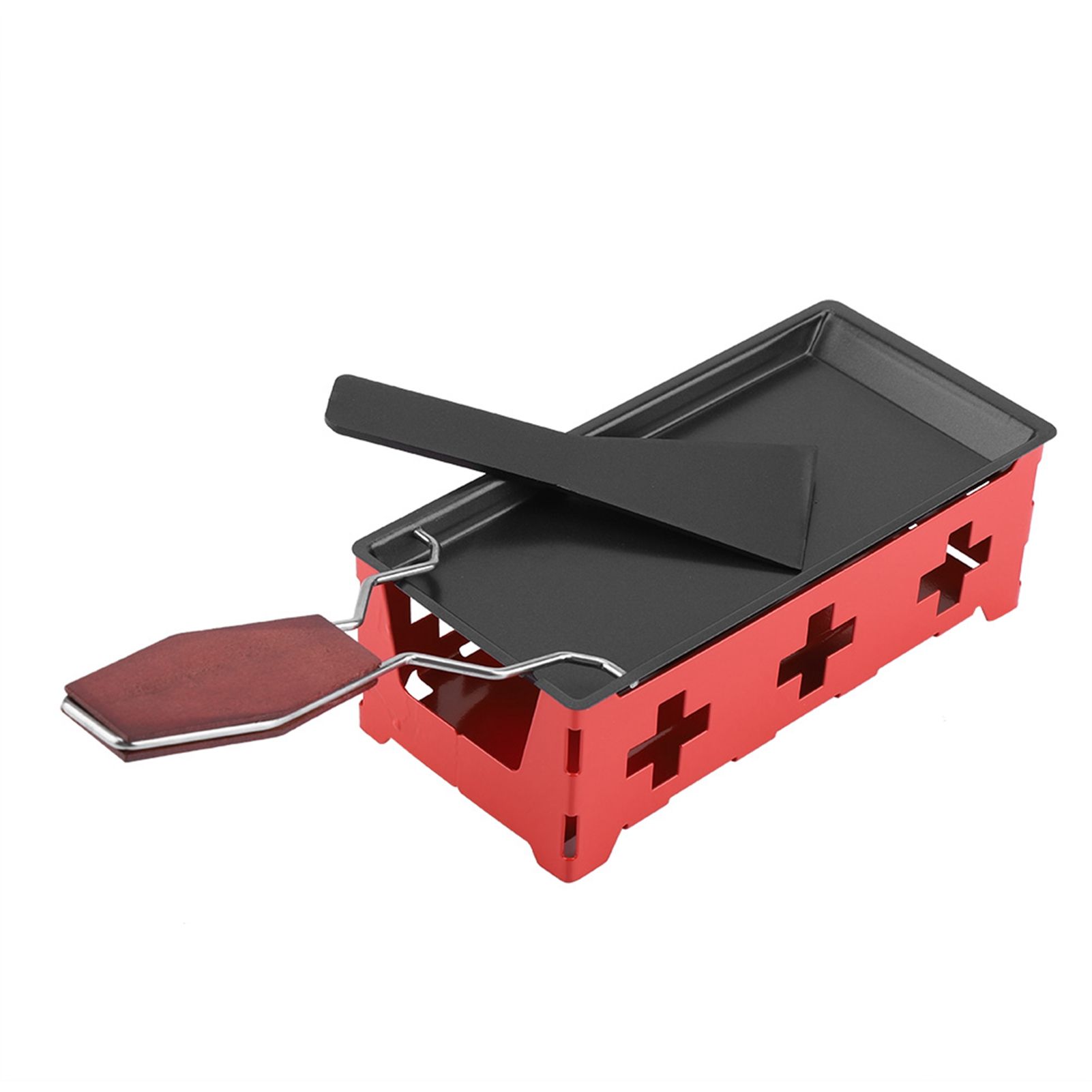 Portable NOn Stick Cheese Raclette Rotaster Baking Tray Stove Set Home Kitchen view 2