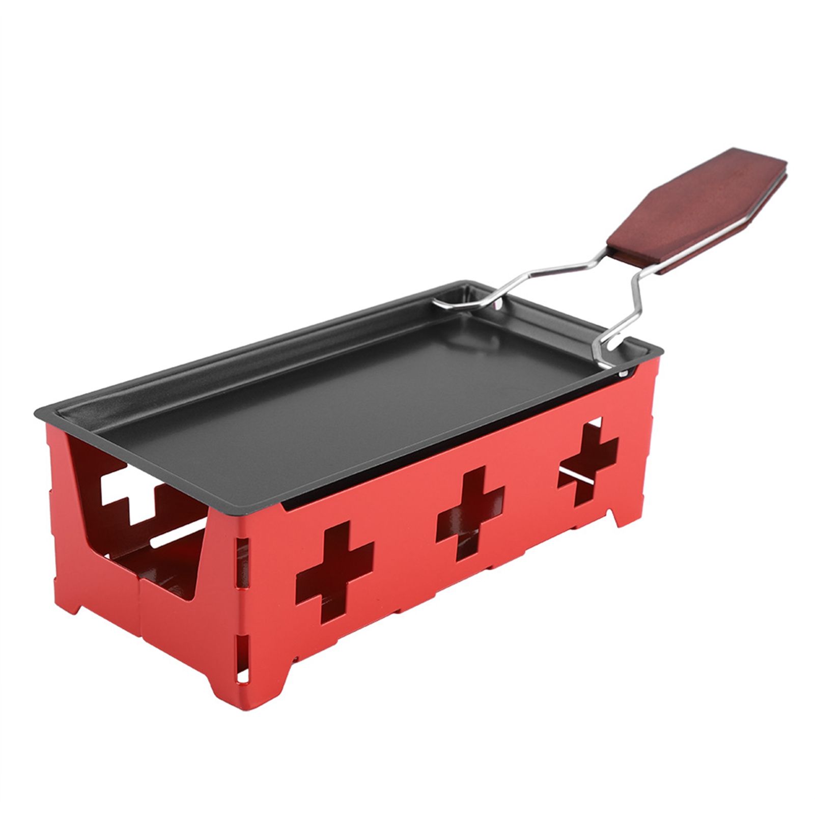 Portable NOn Stick Cheese Raclette Rotaster Baking Tray Stove Set Home Kitchen view 4
