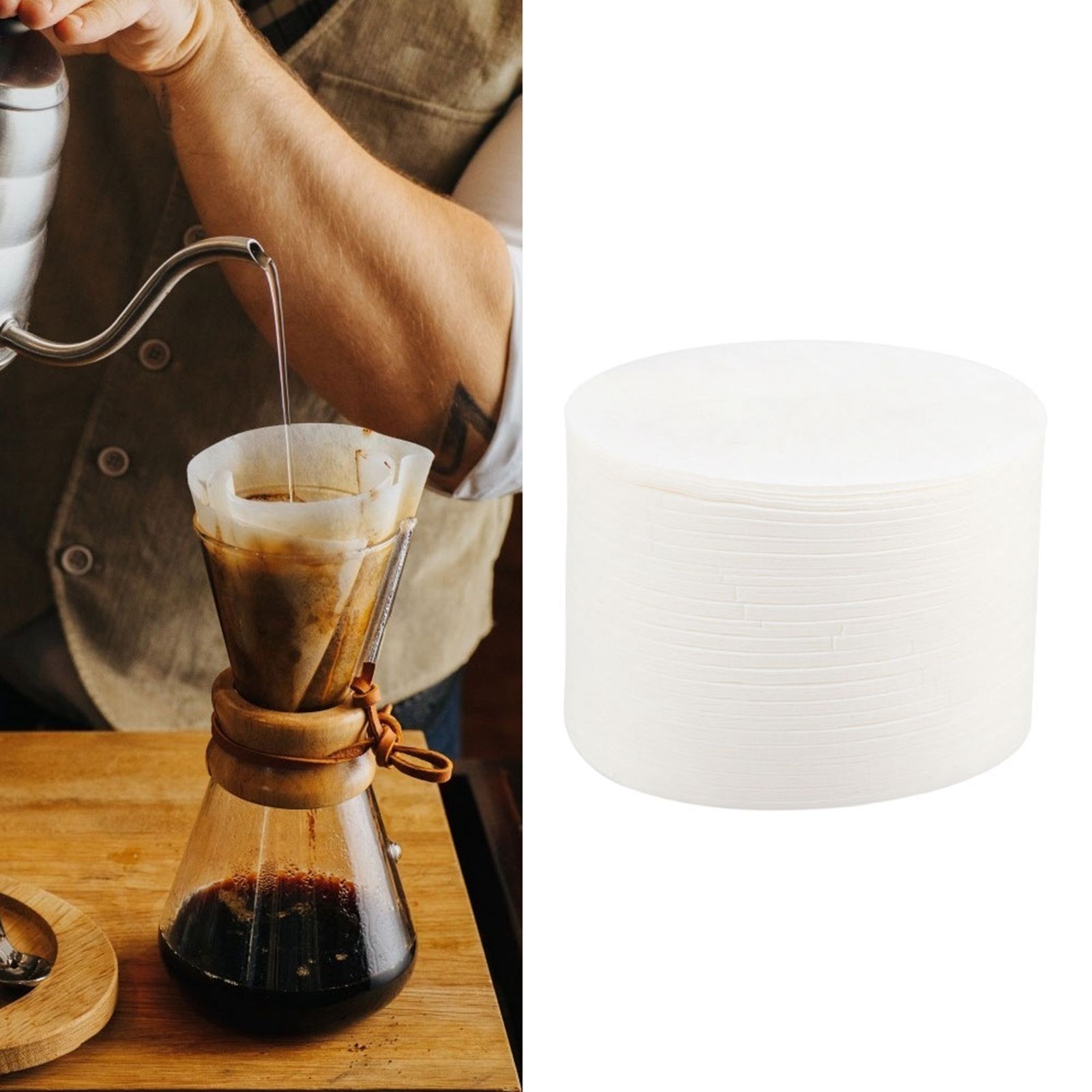 350PCS Round Coffee Filter Paper Coffee Maker Filters Strainers for Coffee Maker view 11