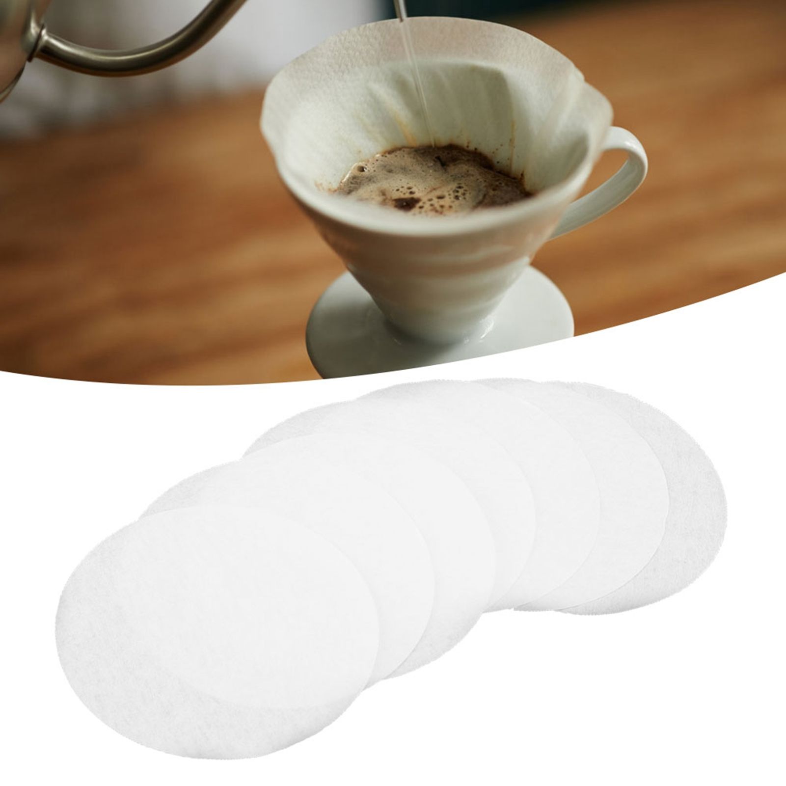 350PCS Round Coffee Filter Paper Coffee Maker Filters Strainers for Coffee Maker view 12