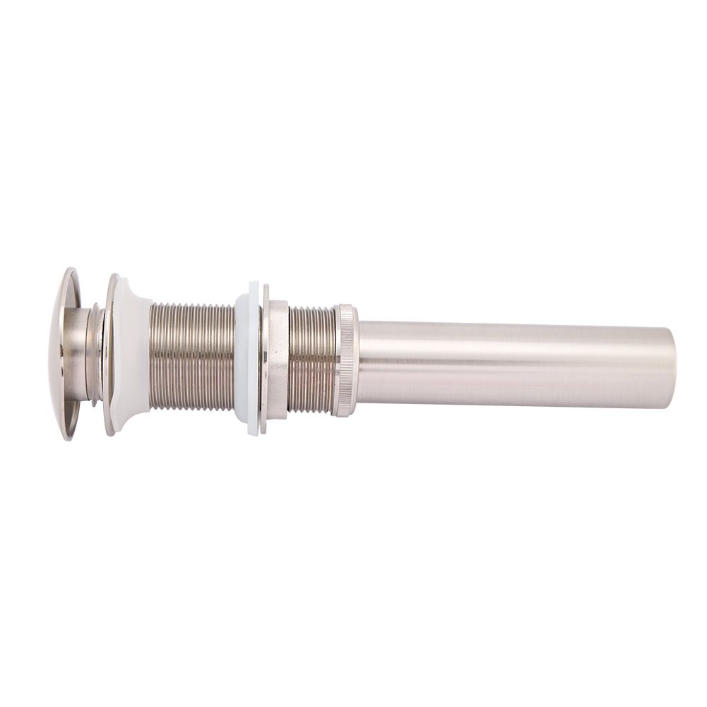 G1 1/4" Brass Bathroom Basin Sink Pop Up Drain Assembly NOn Overflow (Nickel view 12