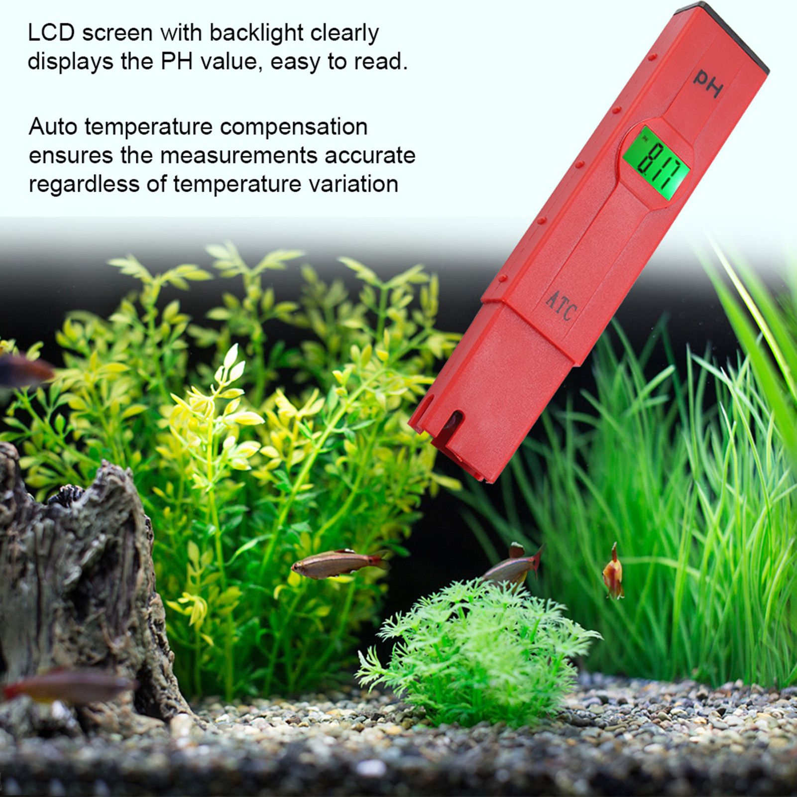 Portable LCD Digital Food Beverage PH Tester Aquarium Pool Water Quality view 7