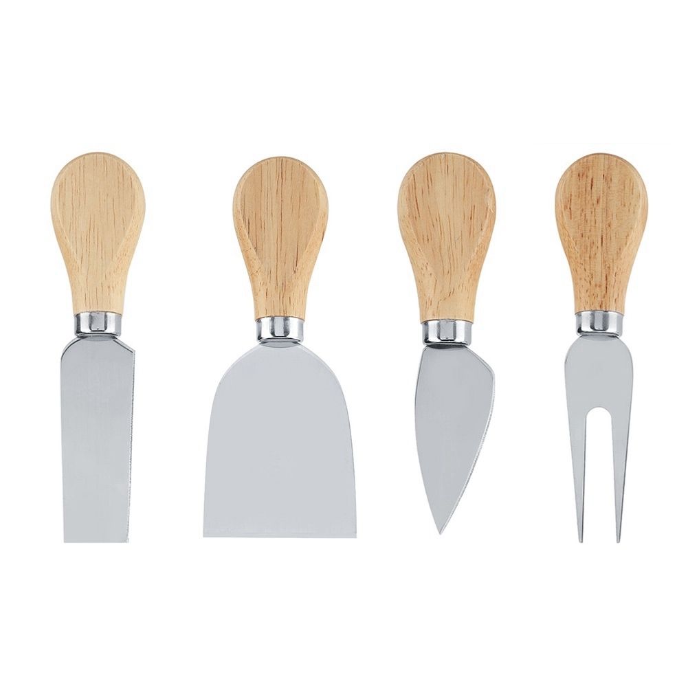 4PCS/Set Stainless Steel Cheese Knives Set Wooden Handle Cheese Cutting Knife
