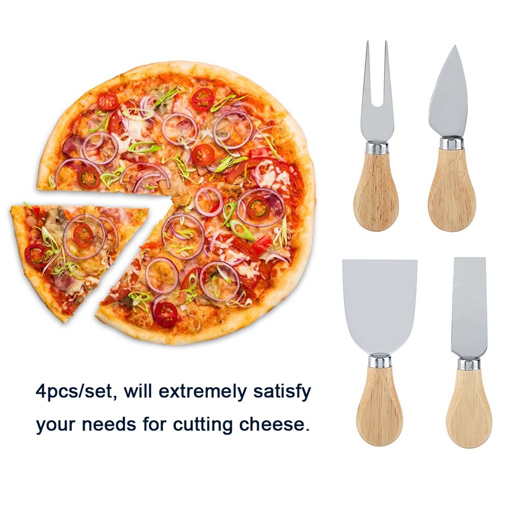 4PCS/Set Stainless Steel Cheese Knives Set Wooden Handle Cheese Cutting Knife view 6