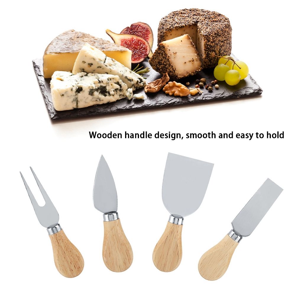 4PCS/Set Stainless Steel Cheese Knives Set Wooden Handle Cheese Cutting Knife view 7