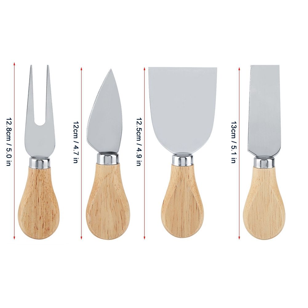 4PCS/Set Stainless Steel Cheese Knives Set Wooden Handle Cheese Cutting Knife view 9