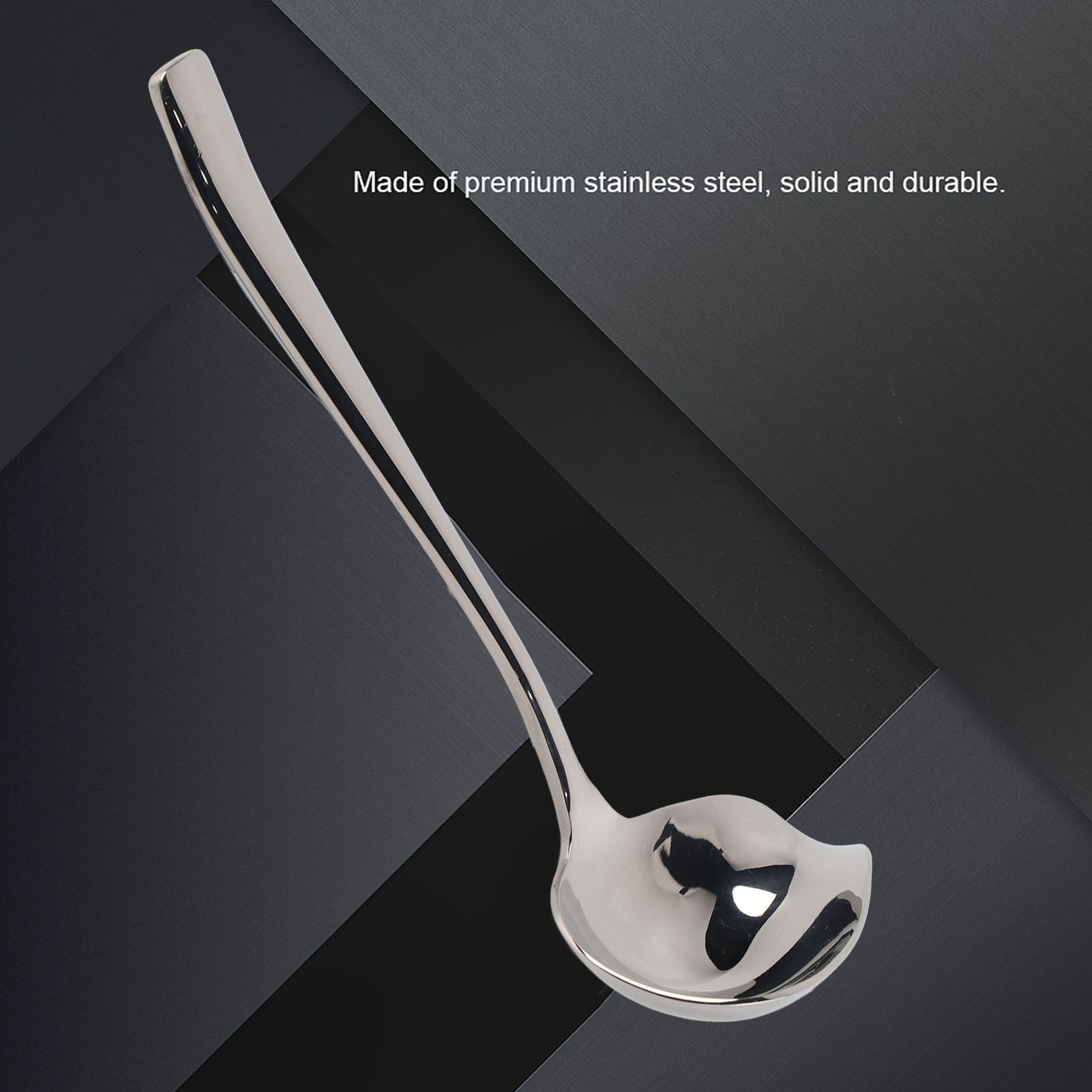 Stainless Steel Sauce Drizzle Spoon with Spout Sugar Spoon Cooking Utensil Tool view 12