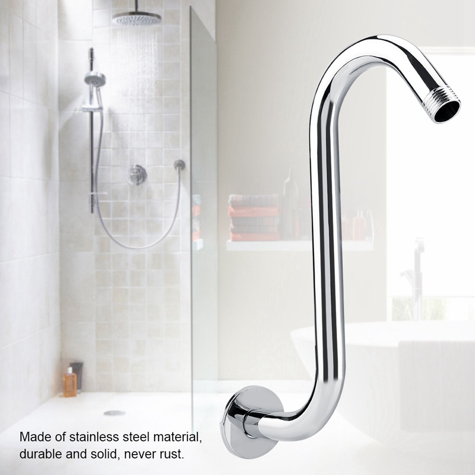 Bathroom Accessory 8inch 201 Stainless Steel High Rise S-Curved Shower view 7