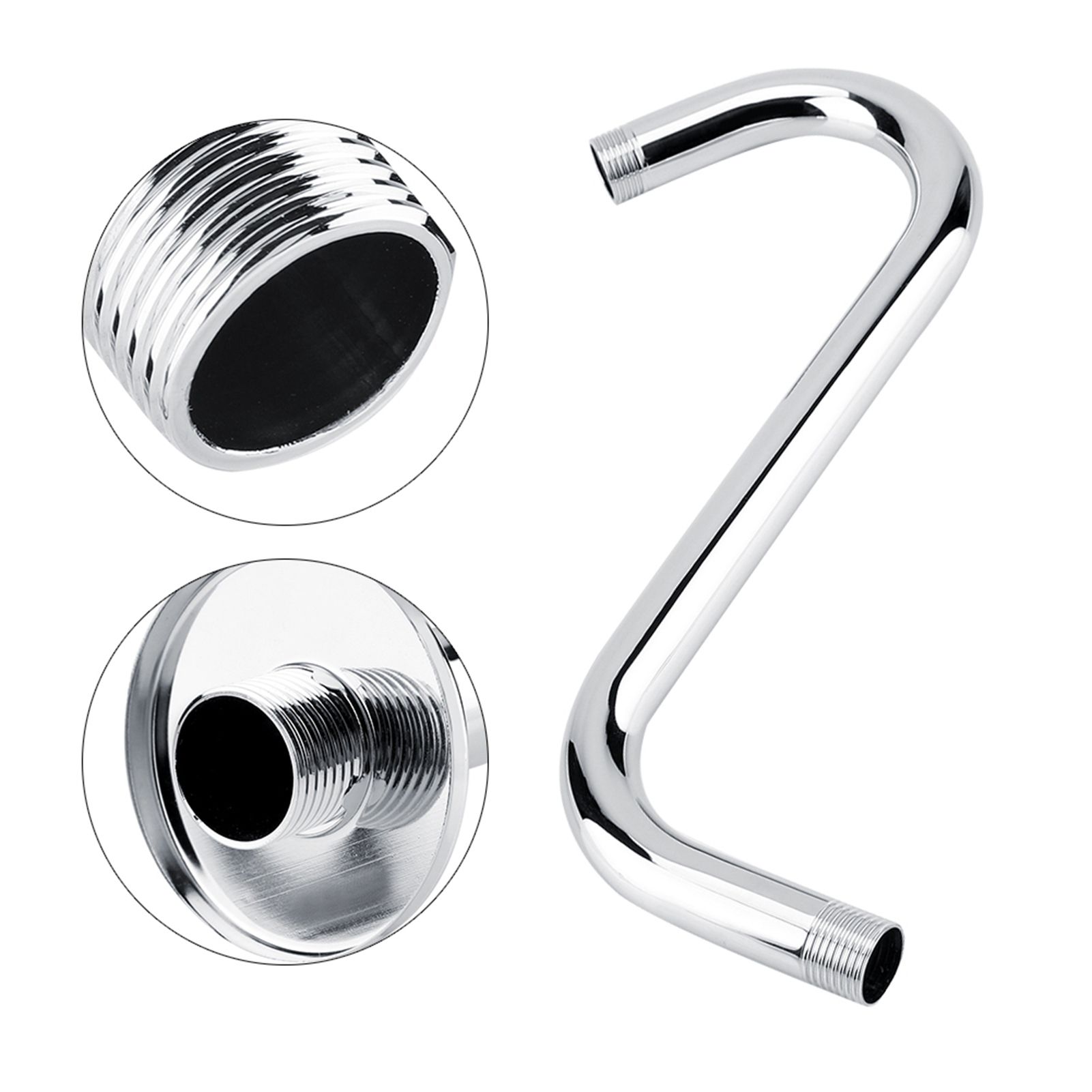 Bathroom Accessory 8inch 201 Stainless Steel High Rise S-Curved Shower view 8