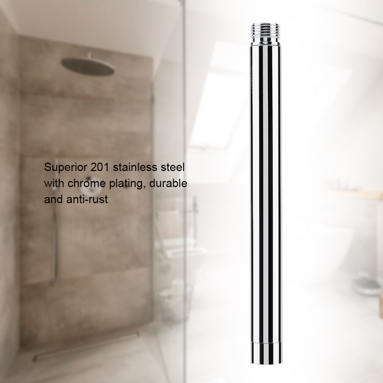 Bathroom Accessory 8inch Round 201 Stainless Steel Shower Extension Tube With view 7