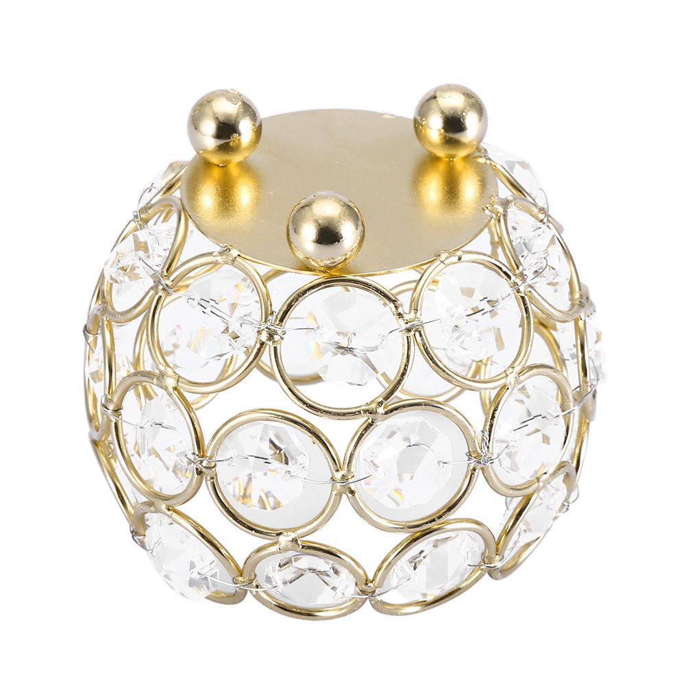 Crystal Tea Light Candle Holders Wedding Decor Table Centerpieces (Gold view 10
