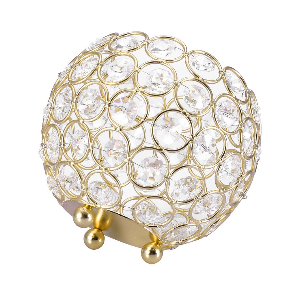 Crystal Tea Light Candle Holders Wedding Decor Table Centerpieces (Gold view 4