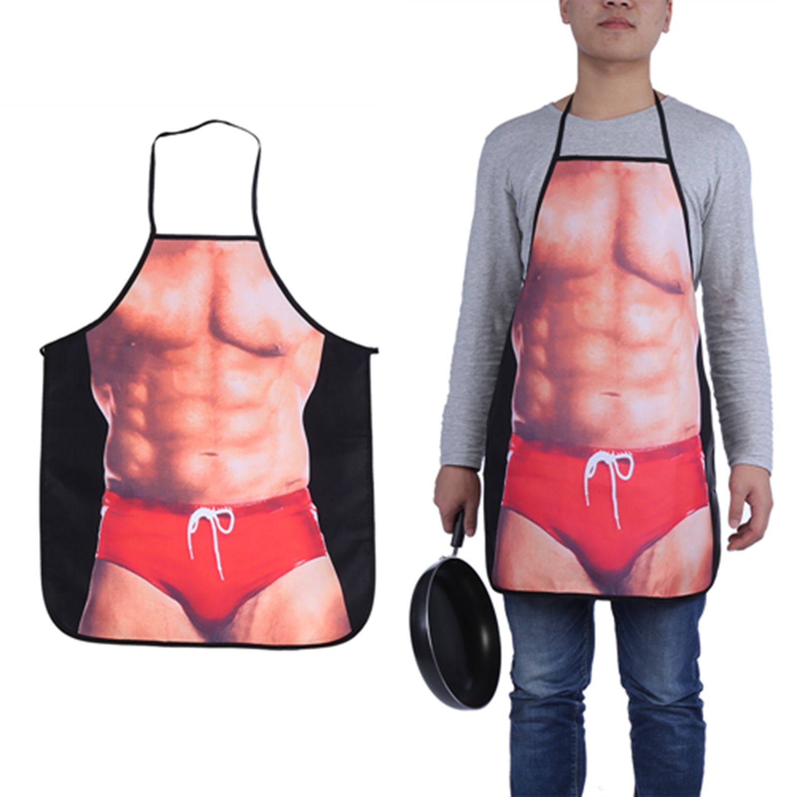 3D Funny Cooking Apron Sexy Man Woman Apron Waterproof Apron (Sexy Man) view 9