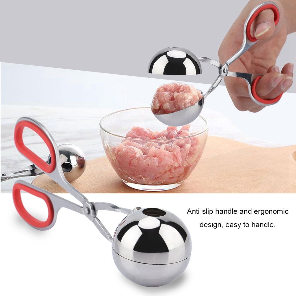 304 Stainless Steel NOn sticky Meatballs Rice Balls Clip Maker Mold Kitchen view 7