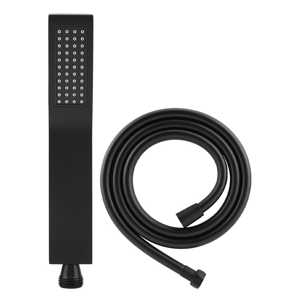 Matte Black Brass Square Handheld Shower Head Bathroom Sprayer Handshower with view 4