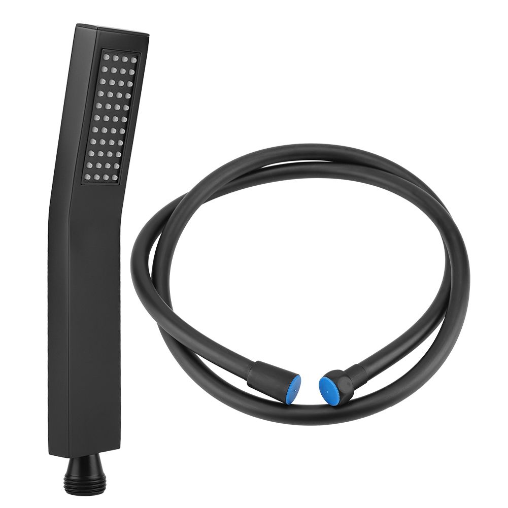 Matte Black Brass Square Handheld Shower Head Bathroom Sprayer Handshower with view 5