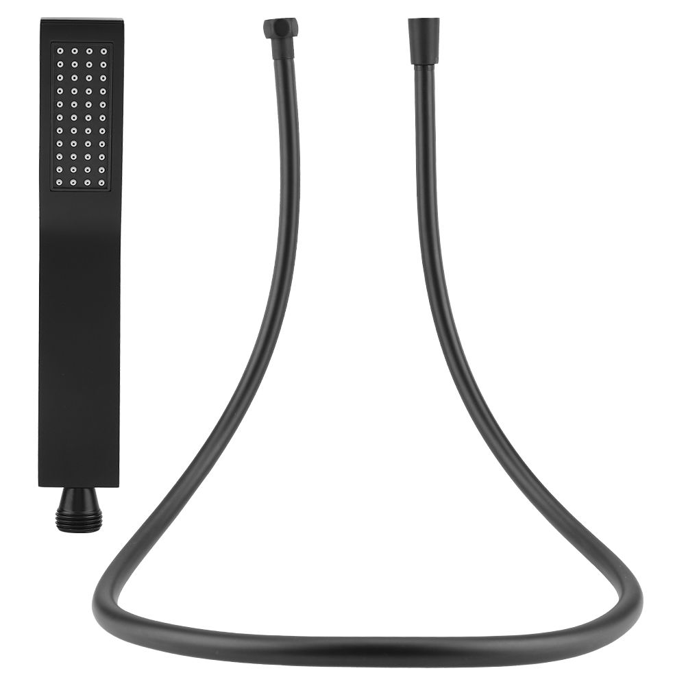 Matte Black Brass Square Handheld Shower Head Bathroom Sprayer Handshower with view 6