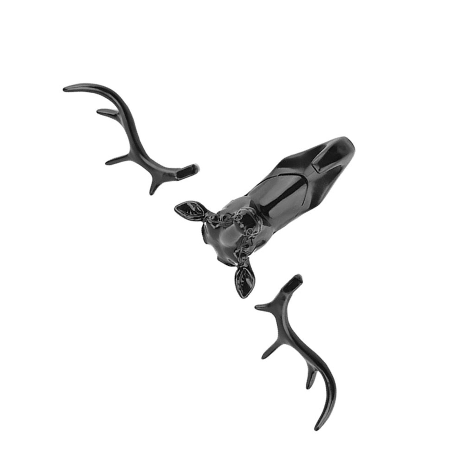Animals Deer Head Hook Hanger Rack Holder Wall Mount for Home Room Decor(Black) — image 1